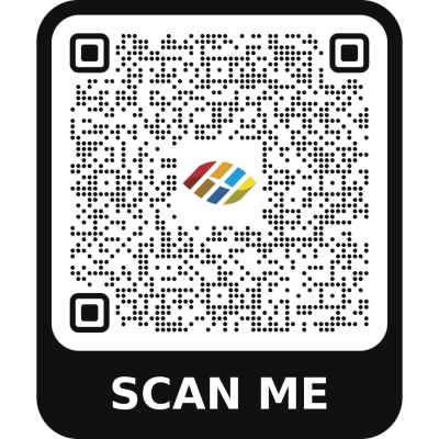 Een QR-code met instructie om de Zuidlimburgveilig-app via de Google Play Store te downloaden, met een logo in het midden van de code.